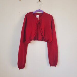 Gymboree Girls Burgundy-Red ruffled Shrug Size-10